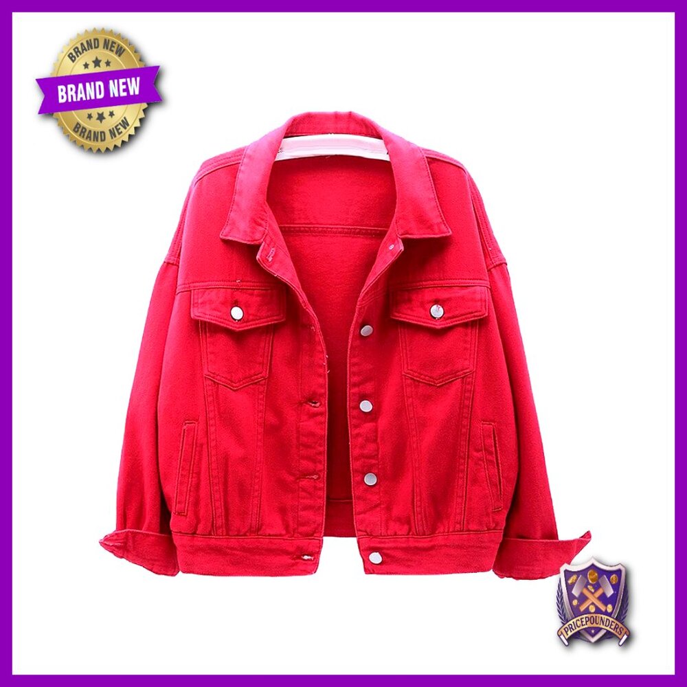 Denim Cotton Button Down Long Sleeve Lapel Loose Jacket Coat Casual Chic Vintage